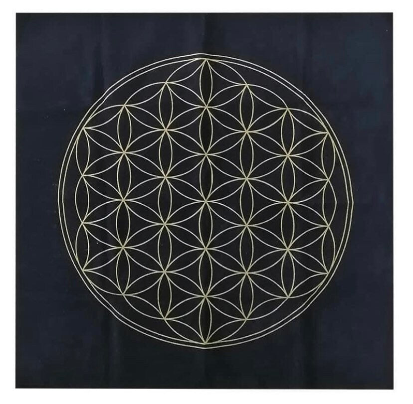 Flower of Life Crystal Grid Altar Cloth