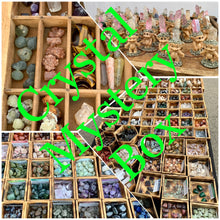 Load image into Gallery viewer, Good Karma Crystal Mystery Surprise Box / Crystals, Trolls, Herbs, Jewelry, Essential Oils, Incense, Candles
