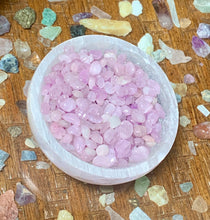 Load image into Gallery viewer, Kunzite Tumbled Crystal Chips / High Quality Natural Gemstone Chips / Bulk Wholesale Crystal Chips / 5-10mm / Crystal Confetti Chips
