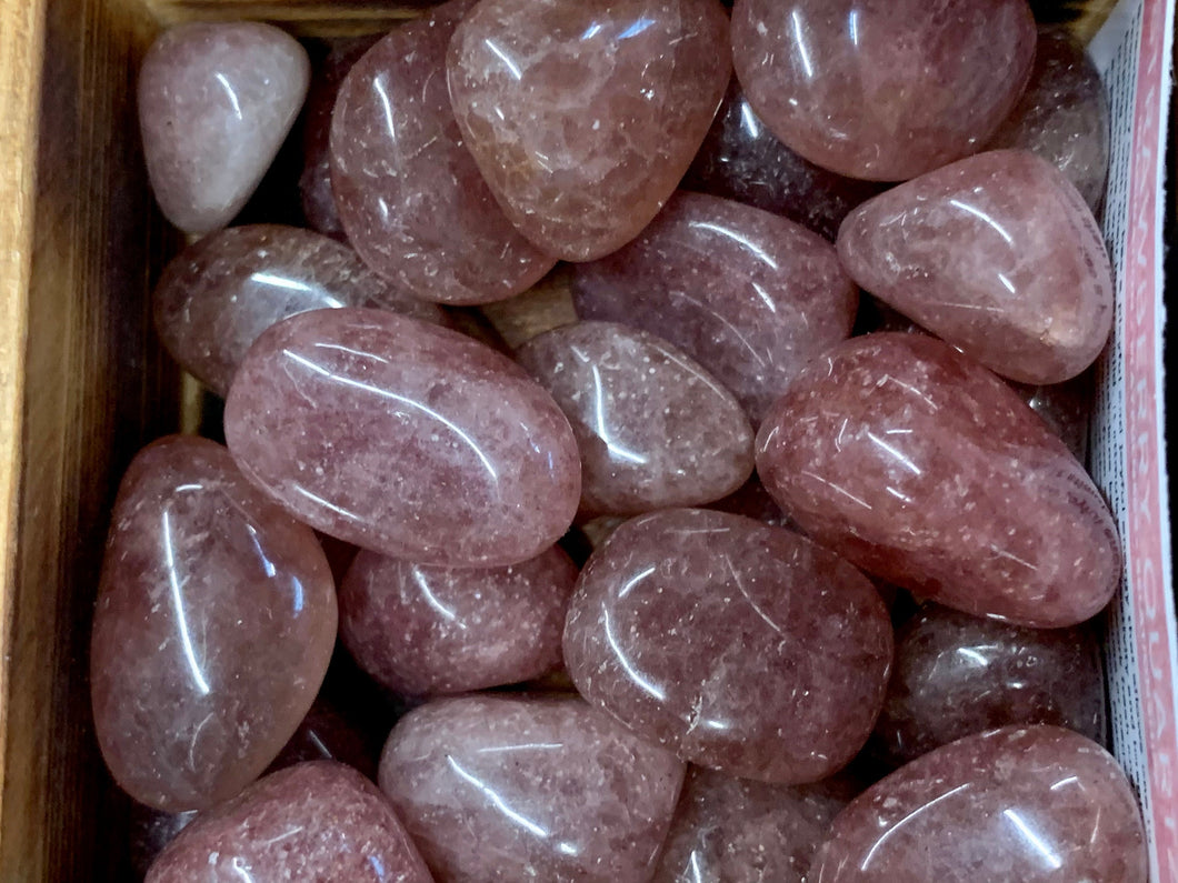 Strawberry Quartz Tumbled Stones (Natural Crystal Gemstones)