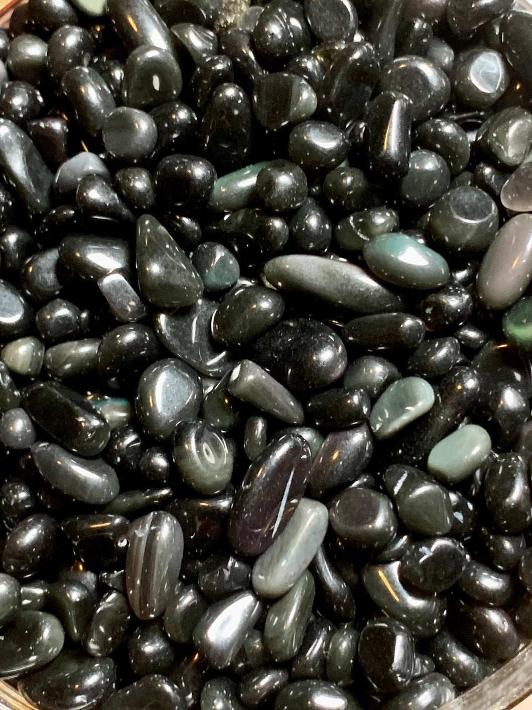 Rainbow Obsidian Tumbled Crystal Chips High Quality / Bulk Wholesale Lot Crystal Gemstone Mini Chips / 5-10mm